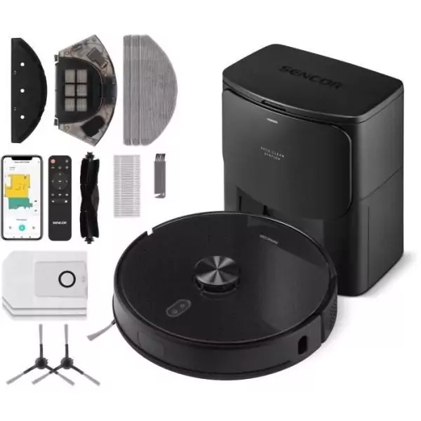 Aspirateur Robot Laveur - SENCOR - SRV 9185BK - 3000 Pa - 140 min - 64 dB - 3 L - Noir