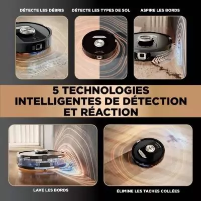 Aspirateur Robot & Laveur Shark RV2800ZEEU PowerDetect NeverTouch Pro 2-en-1 - Tout-en-un