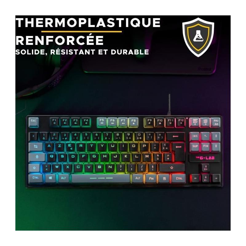 Clavier Gamer TKL - The G-Lab KEYZ CAESIUM - Effets RGB - Noir & Gris