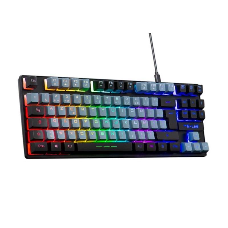 Clavier Gamer The G-Lab KEYZ CAESIUM RGB Gris & Noir TKL - Compact et Lumineux
