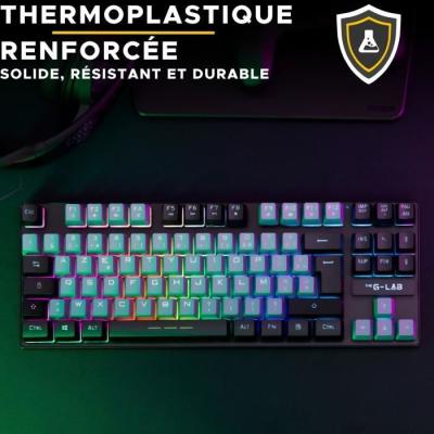 Clavier Gamer The G-Lab KEYZ CAESIUM RGB Gris & Noir TKL - Compact et Lumineux