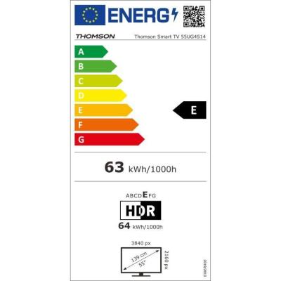 TV LED 55" Thomson 4K UHD HDR 10 - Google TV
