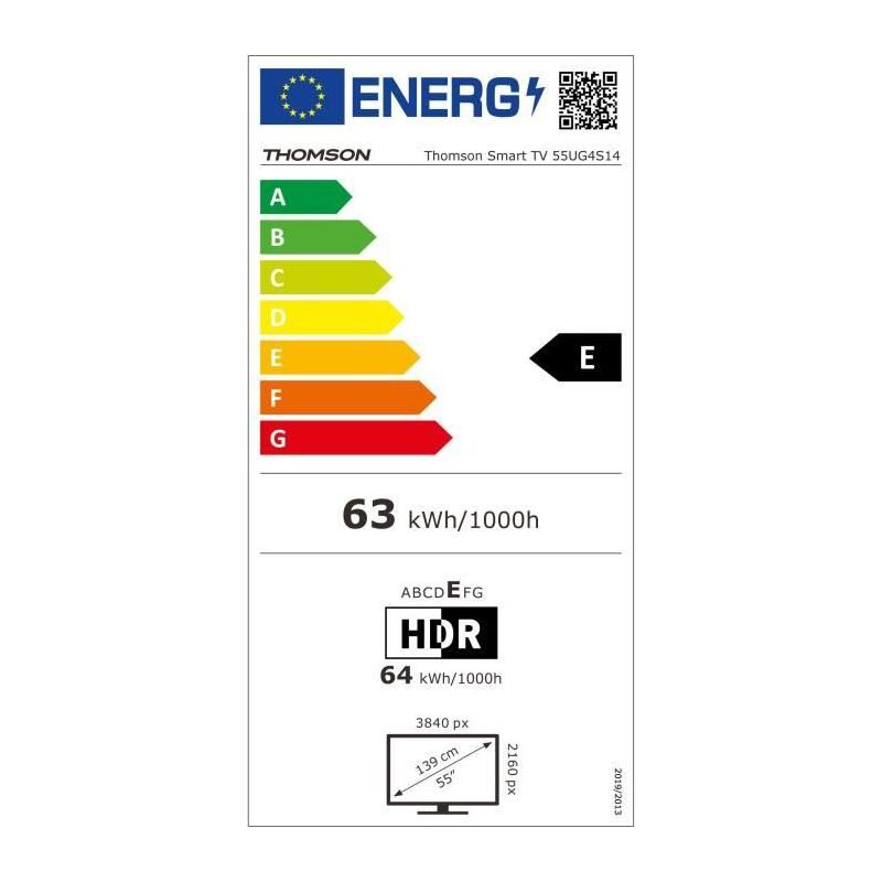 TV LED 55" Thomson 4K UHD HDR 10 - Google TV