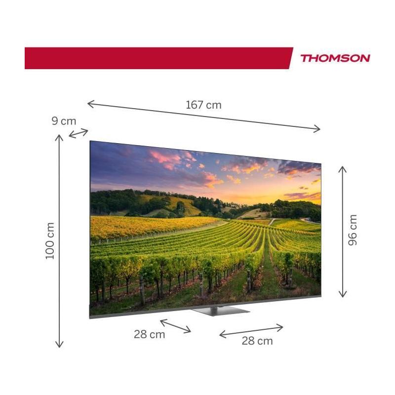 TV QLED 75" Thomson - 4K UHD HDR 10 - Google TV