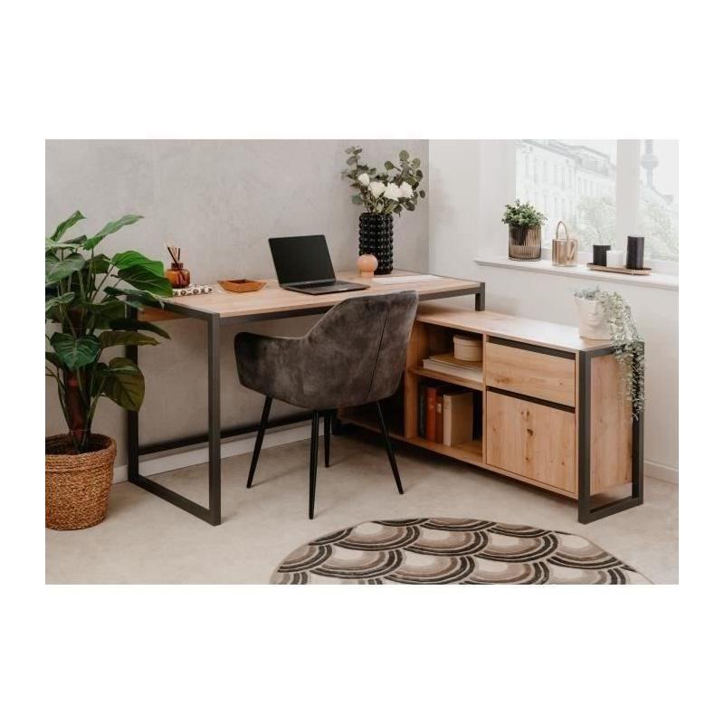 Bureau d'angle réversible Denver - Chêne artisan/Anthracite