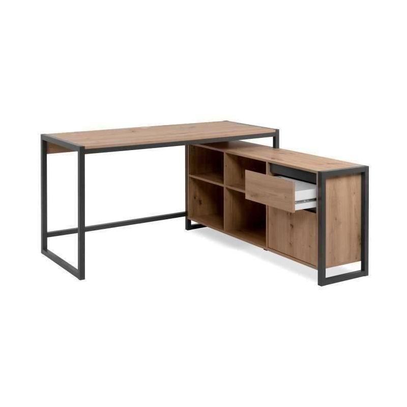 Bureau d'angle réversible Denver - Chêne artisan/Anthracite