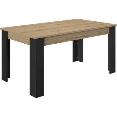 Table à manger extensible GAMI TRUST - Chêne/Noir - 8 pers
