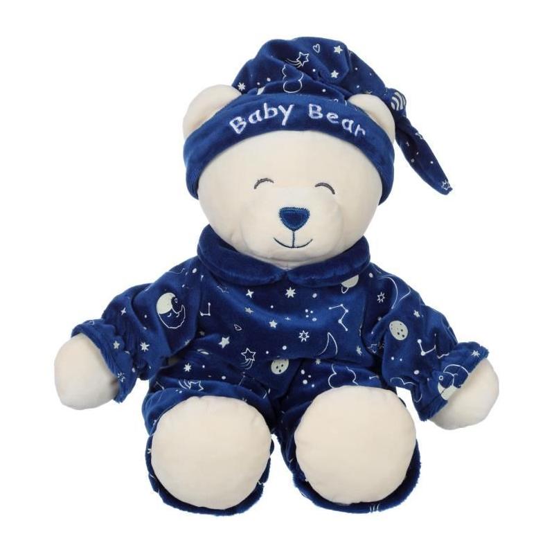 Peluche pour enfant Baby Bear Glow In The Dark - Brille Dans La Nuit - 24 cm - Bleu