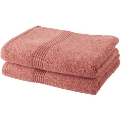 Lot de 2 Serviettes de Bain 100% coton - Terracotta - 50x100 cm