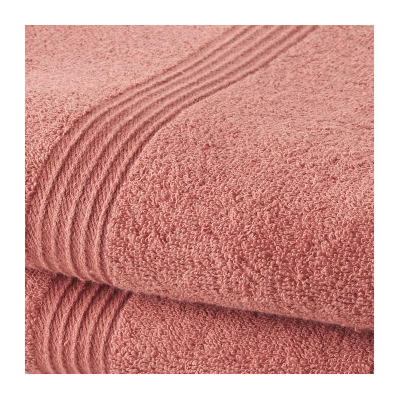 Lot de 2 Serviettes de Bain 100% coton - Terracotta - 50x100 cm