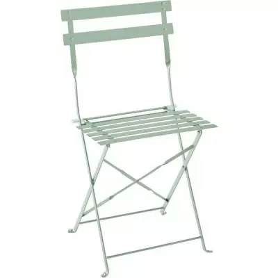 Ensemble bistrot 2 pers. - Table ronde 60 cm & 2 chaises - Acier thermolaqué - Vert