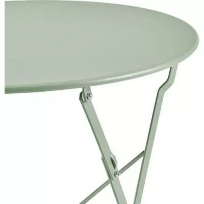 Ensemble bistrot 2 pers. - Table ronde 60 cm & 2 chaises - Acier thermolaqué - Vert
