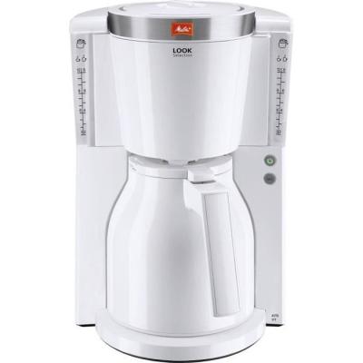 Cafetière filtre MELITTA Look IV Therm Selection 1011-11 Blanc/Acier Brossé - 12 tasses