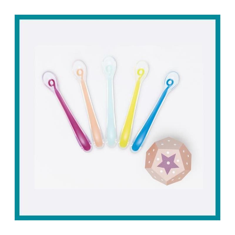 Lot de 5 Cuilleres bébé 1er âge en silicone ergonomiques et sans BPA