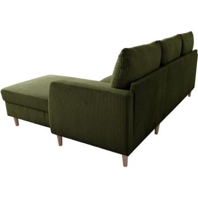Canapé d'angle fixe 3 places CHIPY - Tissu Lincoln Kaki