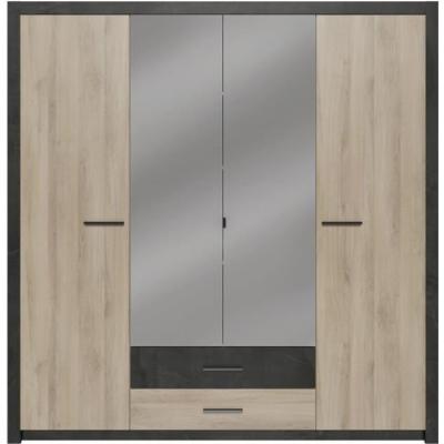 Armoire Chene Kronberg - 4 portes et 2 tiroirs - 203,1 cm
