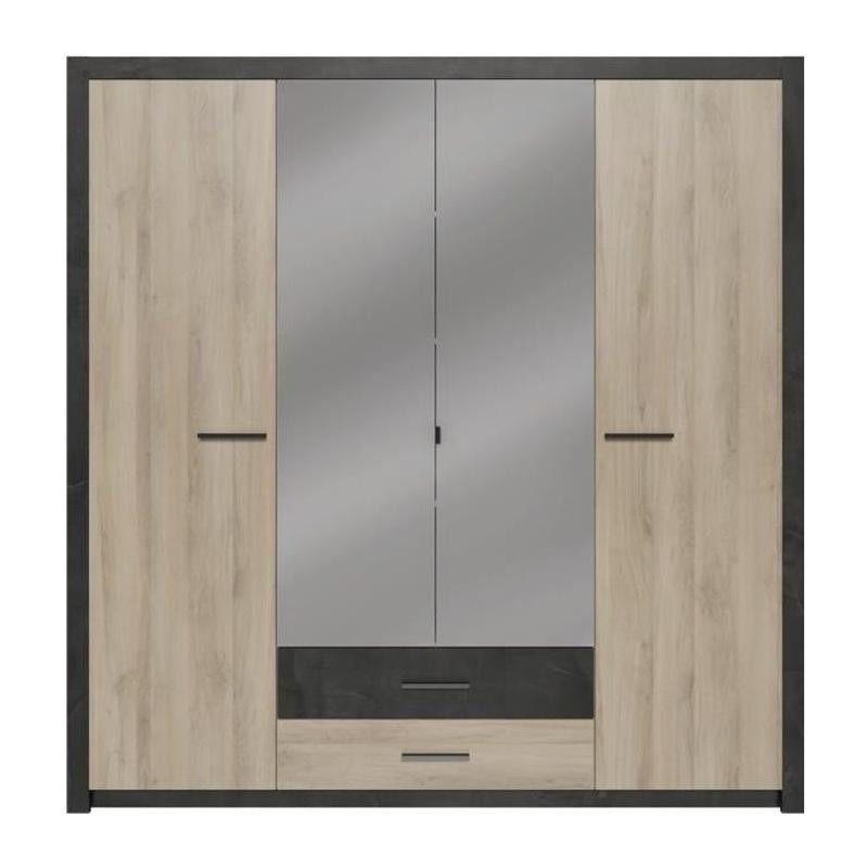 Armoire Chene Kronberg - 4 portes et 2 tiroirs - 203,1 cm