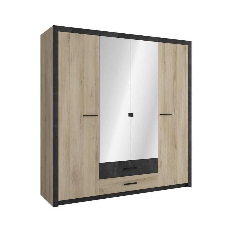 Armoire Chene Kronberg - 4 portes et 2 tiroirs - 203,1 cm