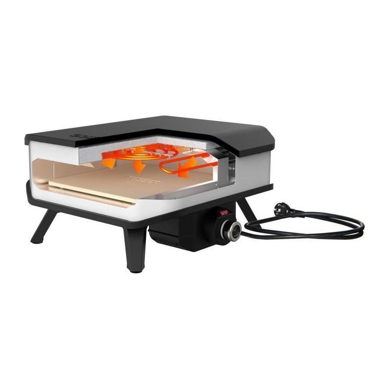 Four à pizza électrique COZZE - Puissant 2200 W - Design Noir/Blanc - Idéal pour les BARBECUE
