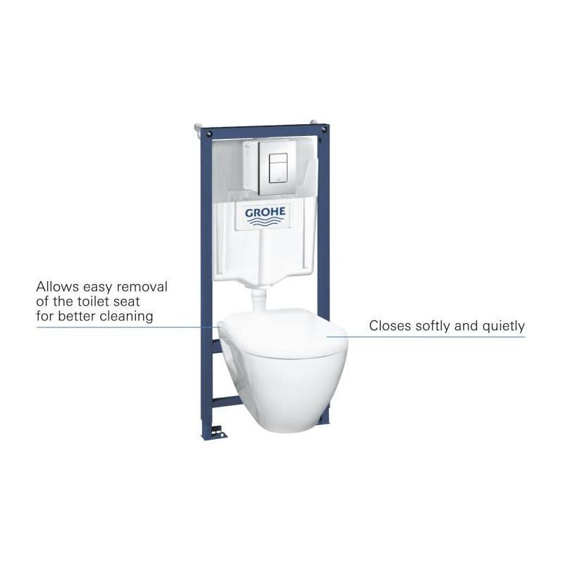Ensemble WC Compact Grohe Solido 1,13m - Facile à Installer