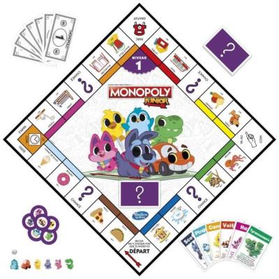 Monopoly Junior 2 en 1 - Jeu de société enfant compact