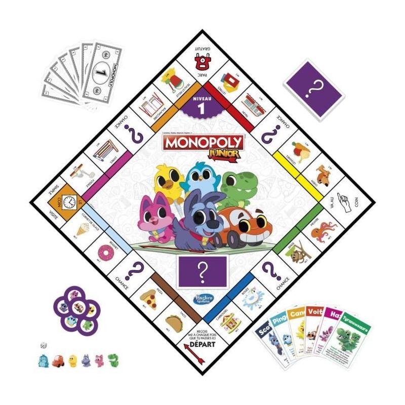 Monopoly Junior 2 en 1 - Jeu de société enfant compact