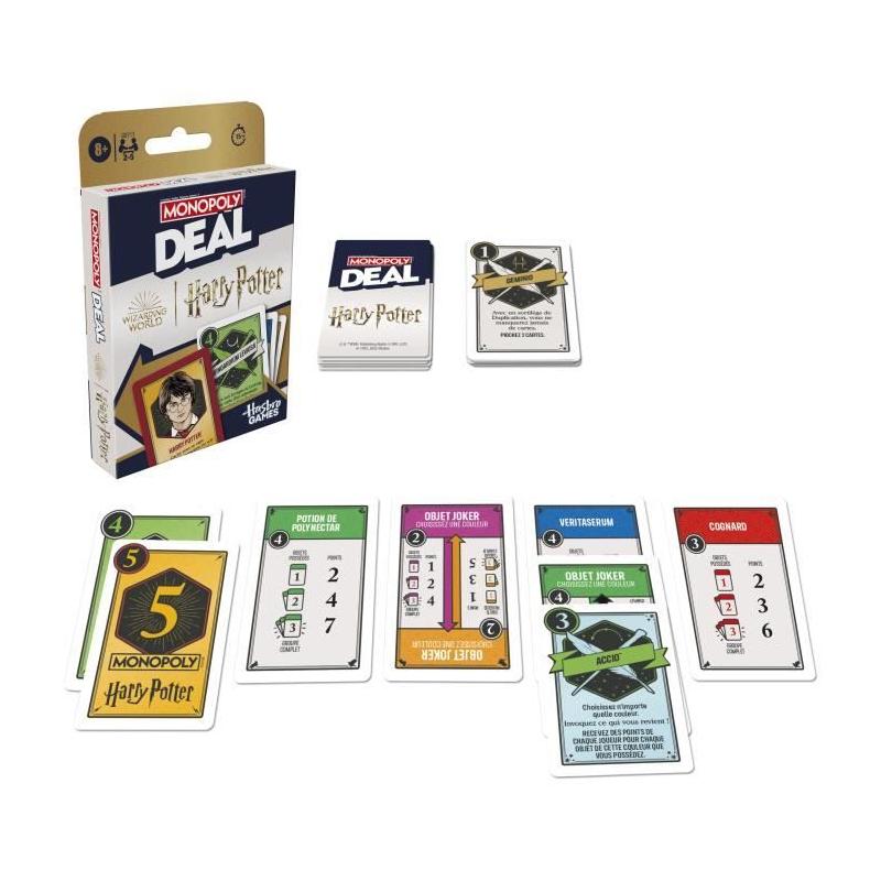 Amusez-vous avec Monopoly Deal Harry Potter, un jeu de société palpitant!