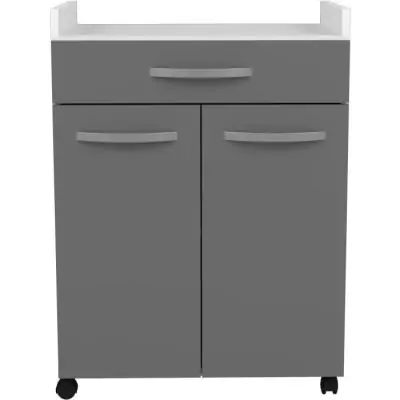 Desserte de cuisine OSLO 60 cm gris brillant - Fabriqué en France
