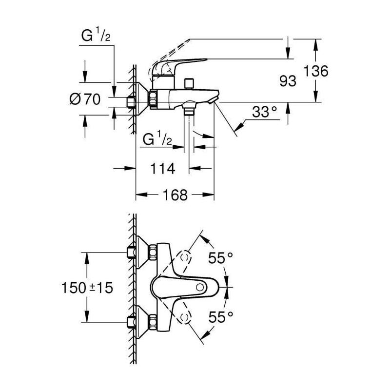 Mitigeur bain/douche GROHE Swift 24335001 Chromé - Facile à installer