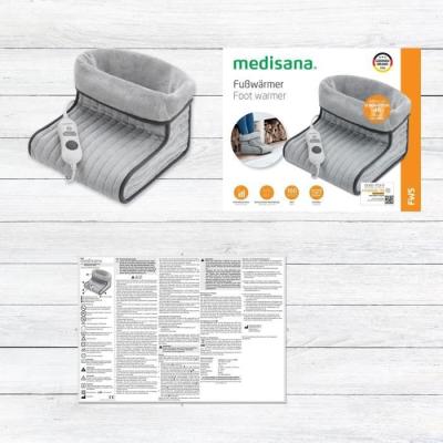 Chauffe-pieds Medisana Ultra-doux - 6 niveaux température - minuteur - lavable