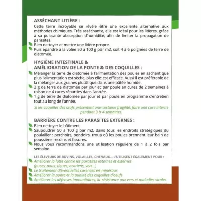 Terre de Diatomée Spéciale Basse Cour - Qualité Alimentaire - 300 g Terre de Diatomée Spéciale Basse Cour - Qualité Alimentaire - 300 g