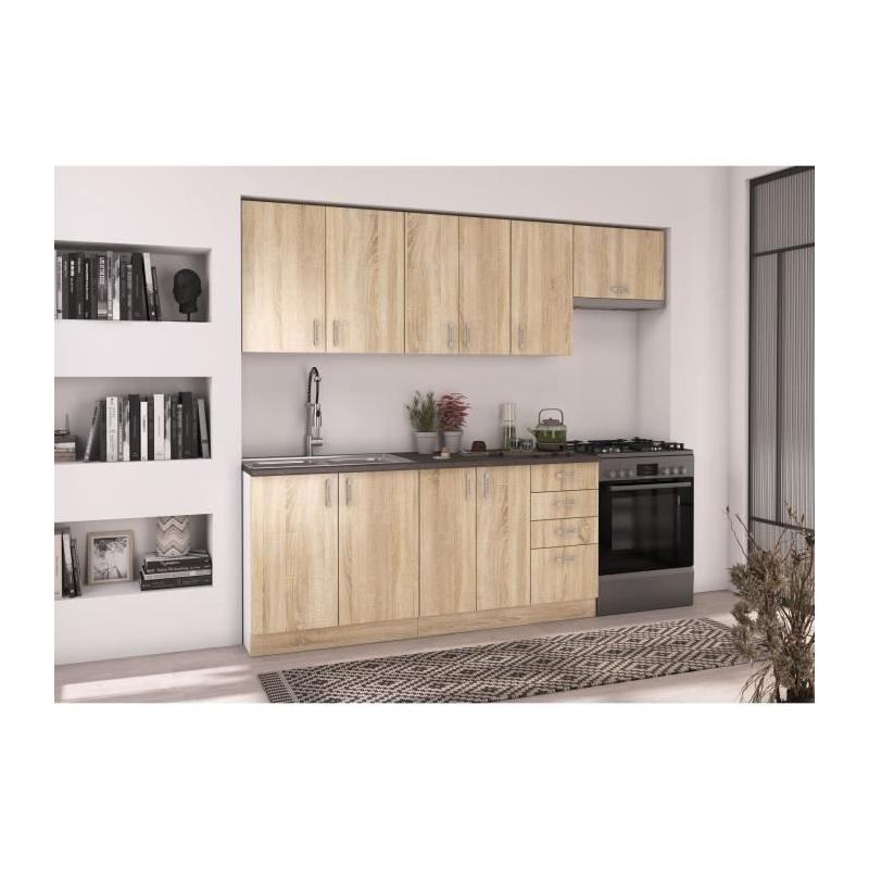 Meuble haut SARA - 2 portes - Chêne sonoma - L80 x P31 x H71,5 cm