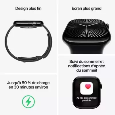 Apple Watch Series 10 GPS + Cellular 46mm Titanium Slate - Bracelet Milanais Slate - S/M