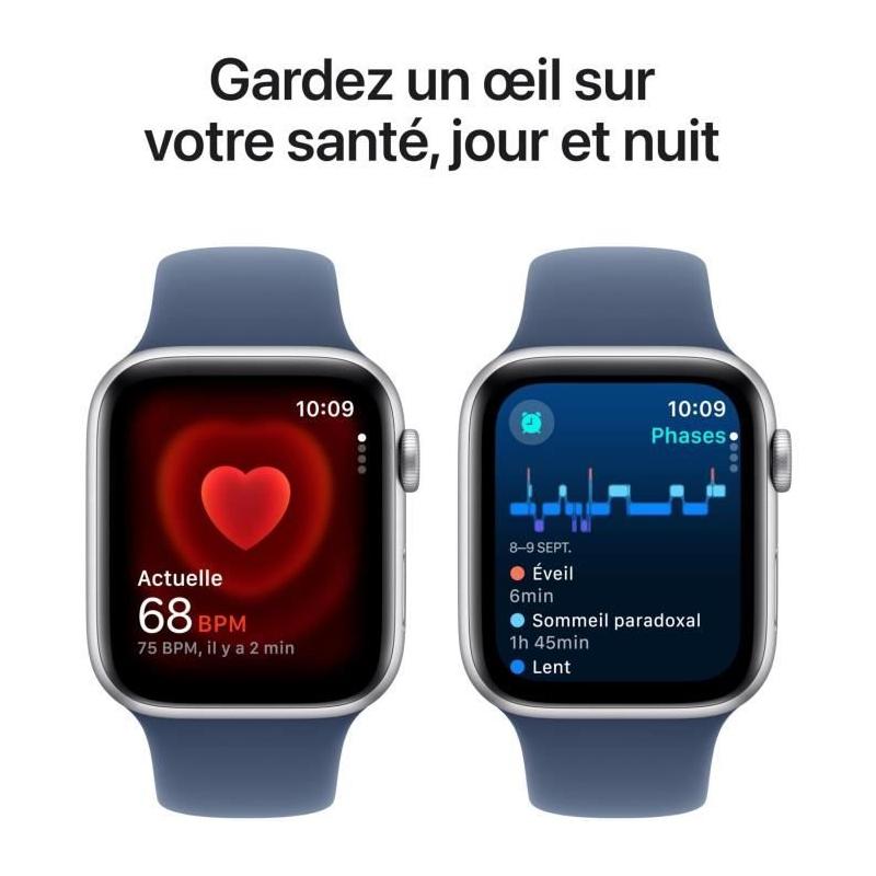 Apple Watch SE GPS 44mm - Silver Aluminium - Bracelet Denim Sport Band