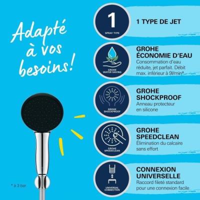 Ensemble de douche GROHE Vitalio Start 110 - Economie d'eau