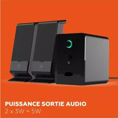 Enceinte 2.1 - MOBILITY - ML314006 - Noir - 2 haut-parleurs - 5W de puissance
