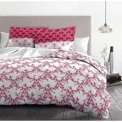 Parure de couette 240x260 cm Bordeaux - 100% Coton 57 Fils