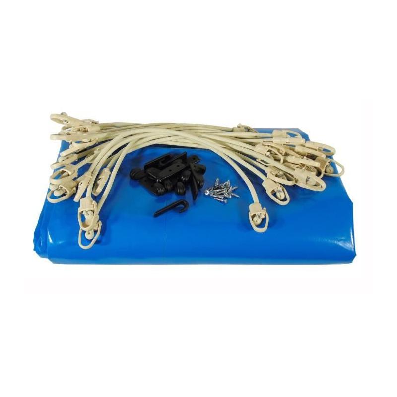 Bâche piscine bois UBBINK 300x490 - Bleue 550gr