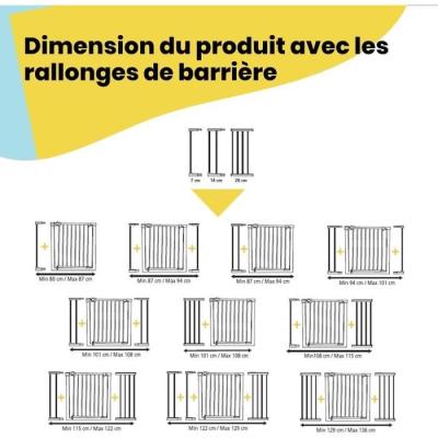 Barrière de sécurité enfant Easy Close - Métal - Blanc