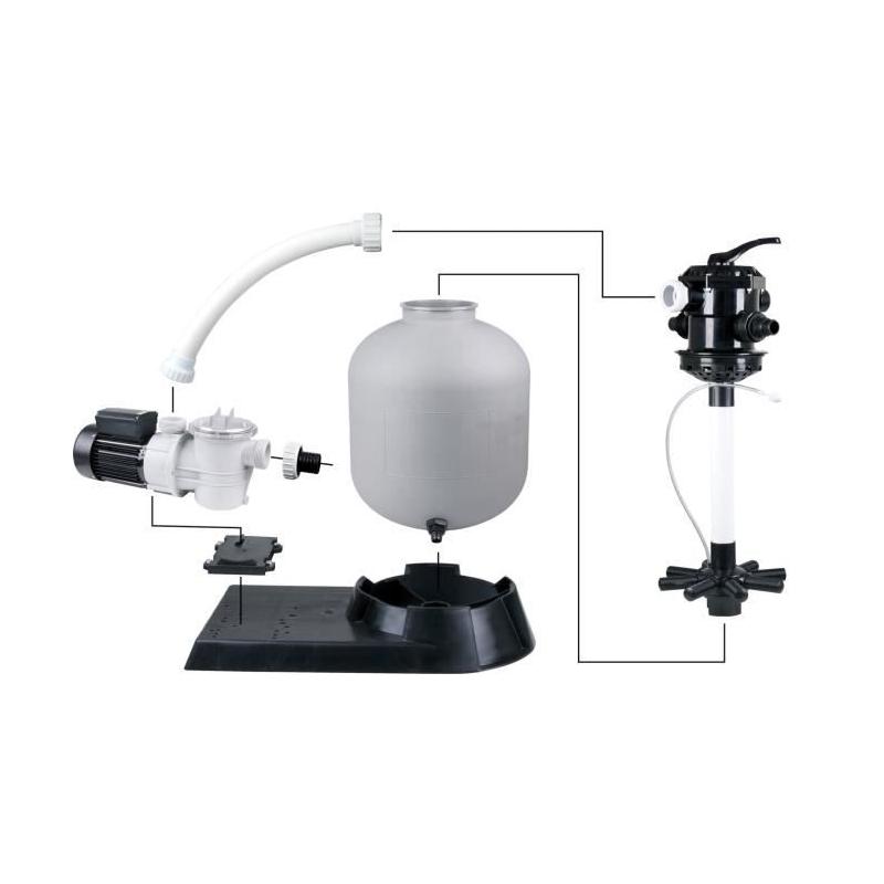 Kit de filtration à sable Ubbink pour piscine - Poolfilterset 400 - Débit max 6m3/h