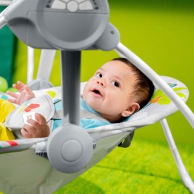 Balancelle bébé électrique compacte: 6 vitesses, 10 chansons
