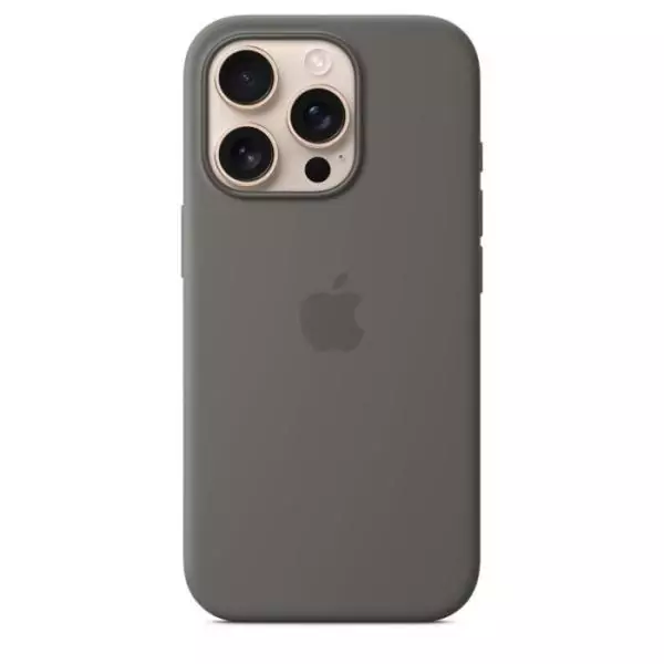 APPLE iPhone 16 Pro - Coque en silicone avec MagSafe - Stone Gray