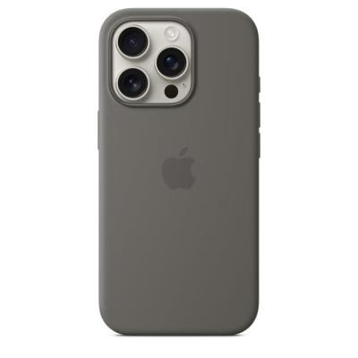 Coque iPhone 16 Pro en silicone avec MagSafe - Stone Gray