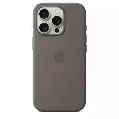 Coque iPhone 16 Pro en silicone avec MagSafe - Stone Gray