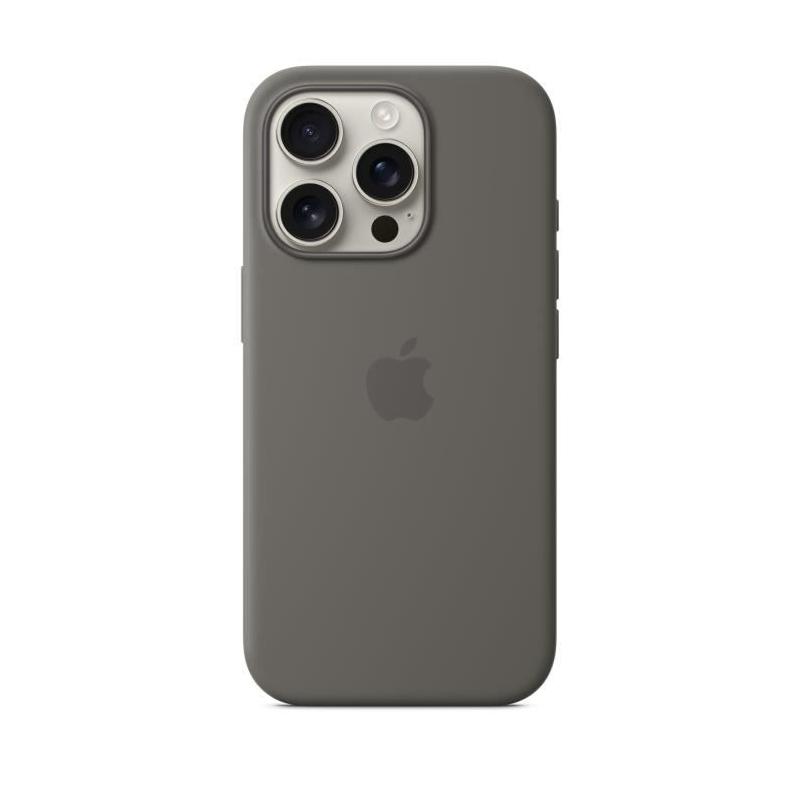 Coque iPhone 16 Pro en silicone avec MagSafe - Stone Gray