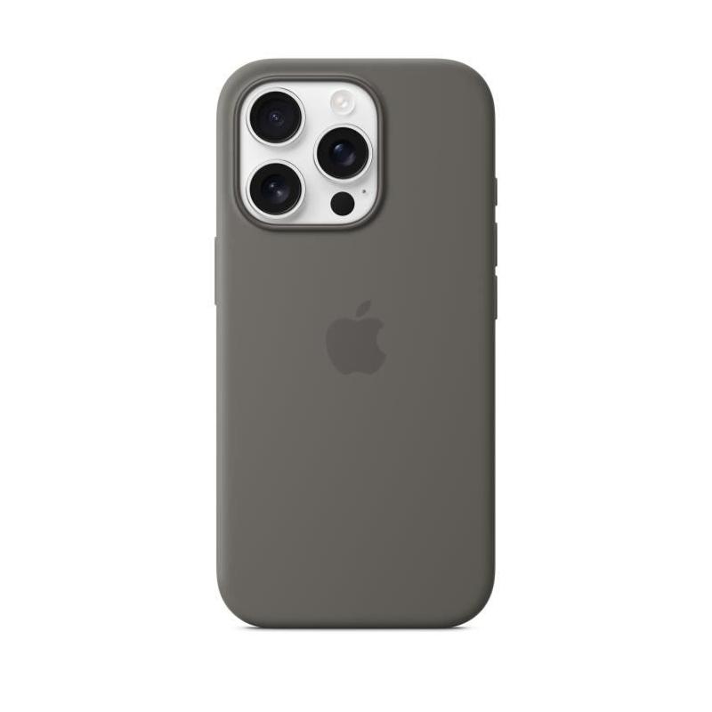 Coque iPhone 16 Pro en silicone avec MagSafe - Stone Gray