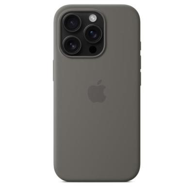 Coque iPhone 16 Pro en silicone avec MagSafe - Stone Gray