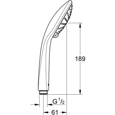 Douchette main GROHE Vitalio Joy 110 - Chromé - 2 jets - Économie d'eau