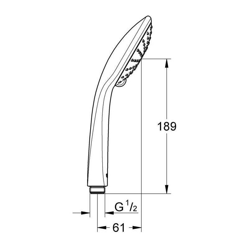 Douchette main GROHE Vitalio Joy 110 - Chromé - 2 jets - Économie d'eau