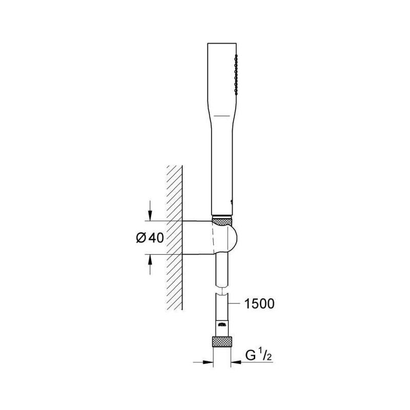 Ensemble de douche GROHE - Economie d'eau - Chrome